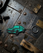 Retro Sportauto Groen Sleutelhanger