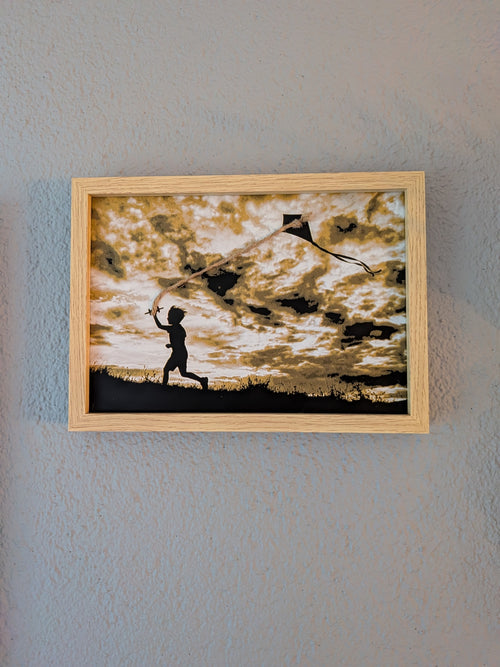 3D Kunst Vliegerende Jongen