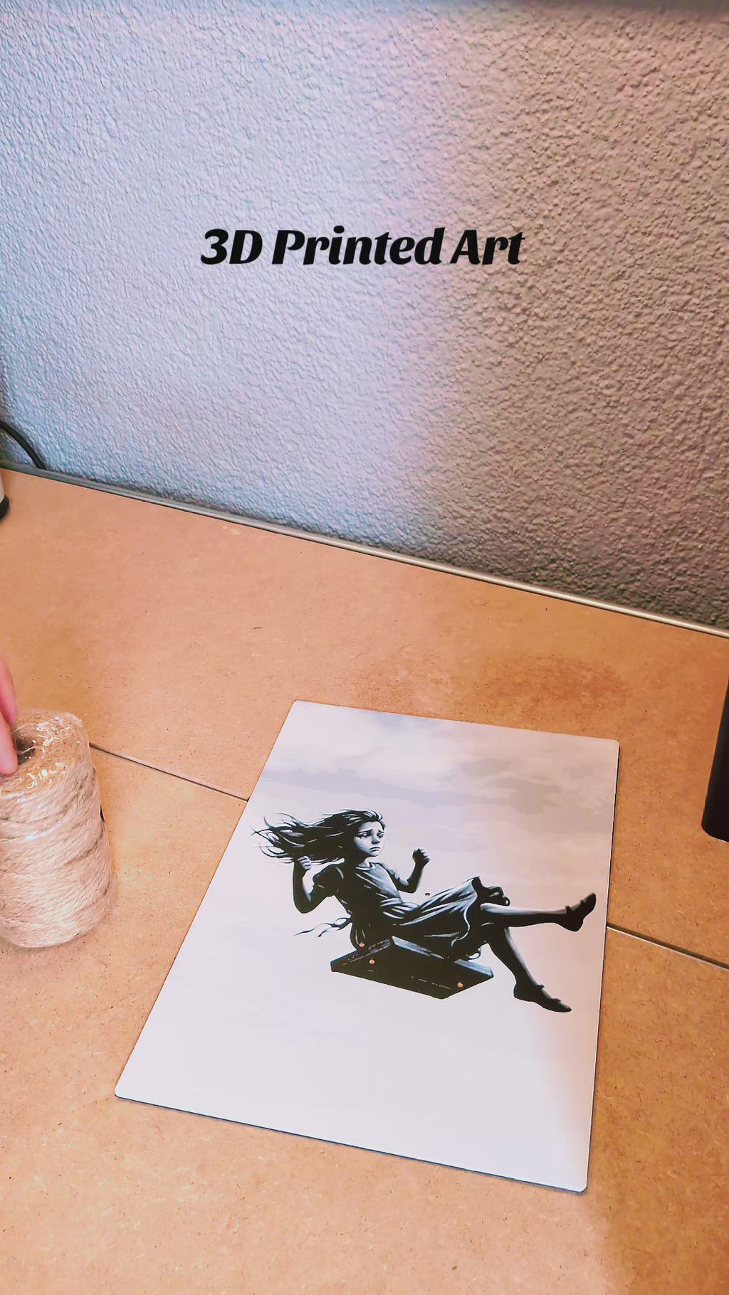 3D Kunst Meisje op de Schommel