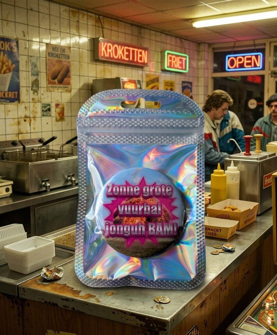 Button Zonne grote vuurbal jonge!